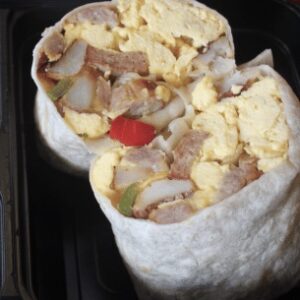 Sausage breakfast burrito